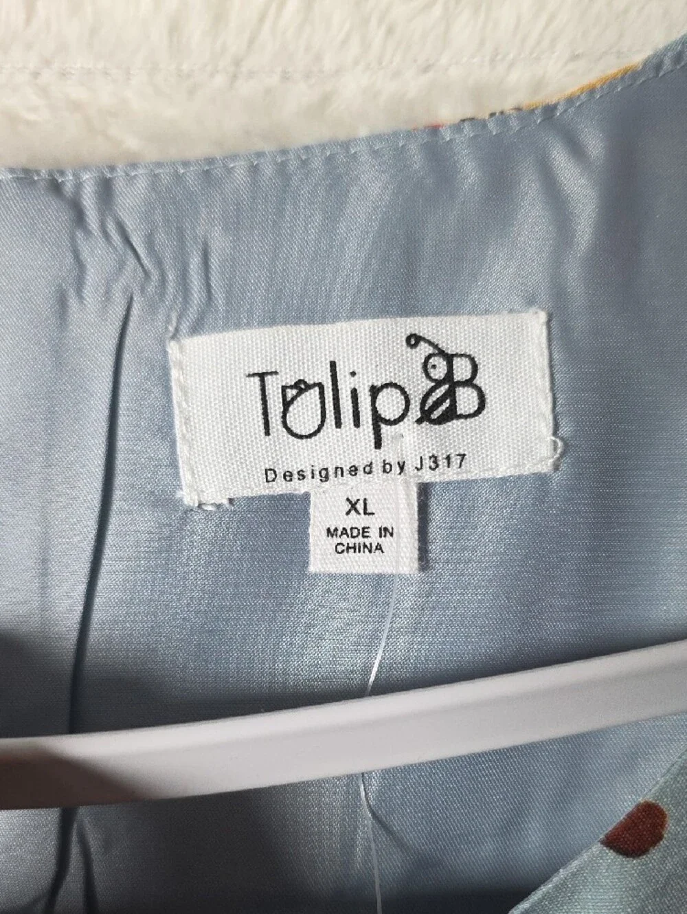 0671 Tulip B Light Blue Printed Sleeveless Dress - Picture 3 of 5